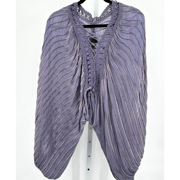 Free‎ People Lilia Lace-Up Blouse Medium RARE - Picture 2 of 5